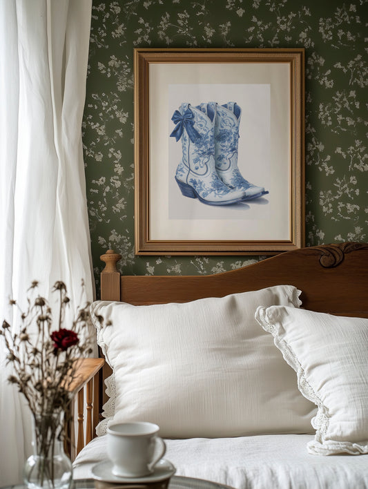 Wildflower Cowgirl Dreams - Blue Western Boots