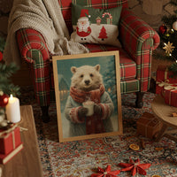 Winter Bear Savors Cozy Cocoa Moments