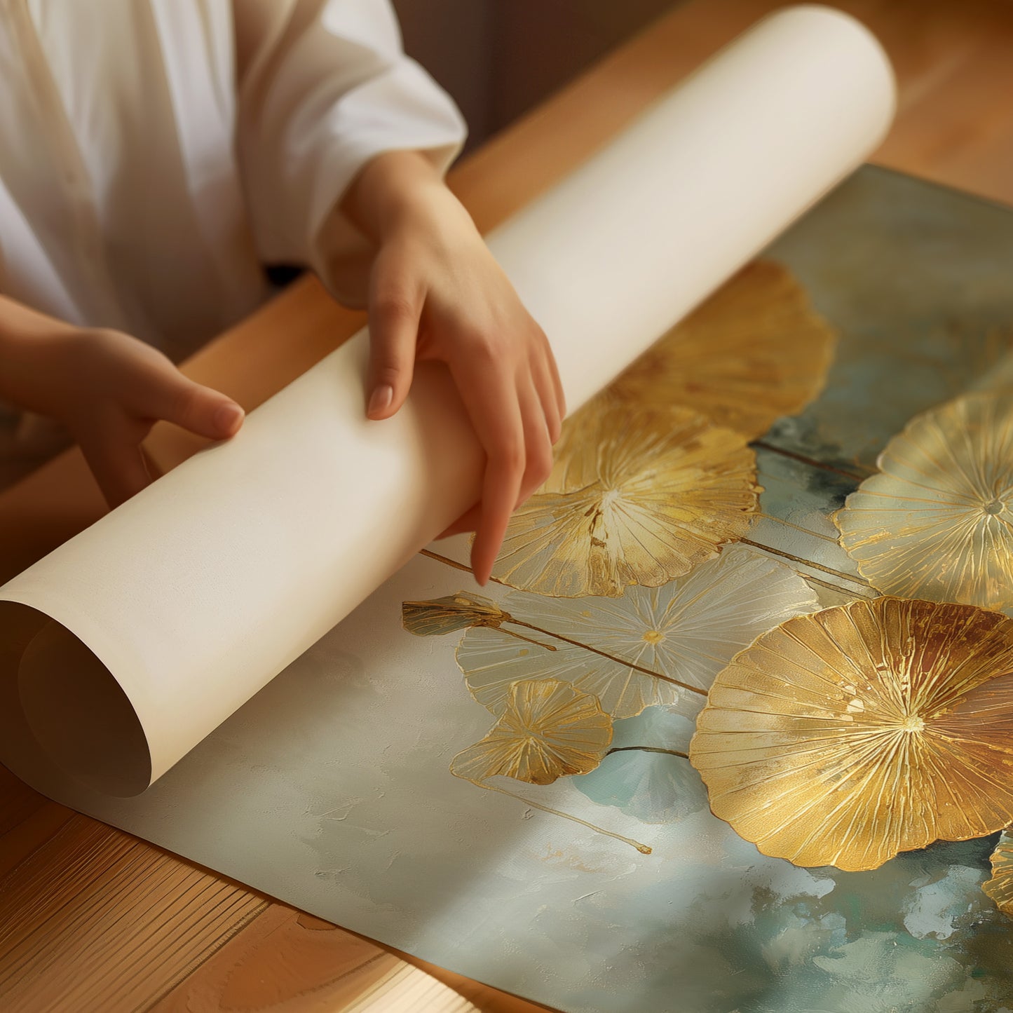 Golden Lotus Dance In Jade Mist