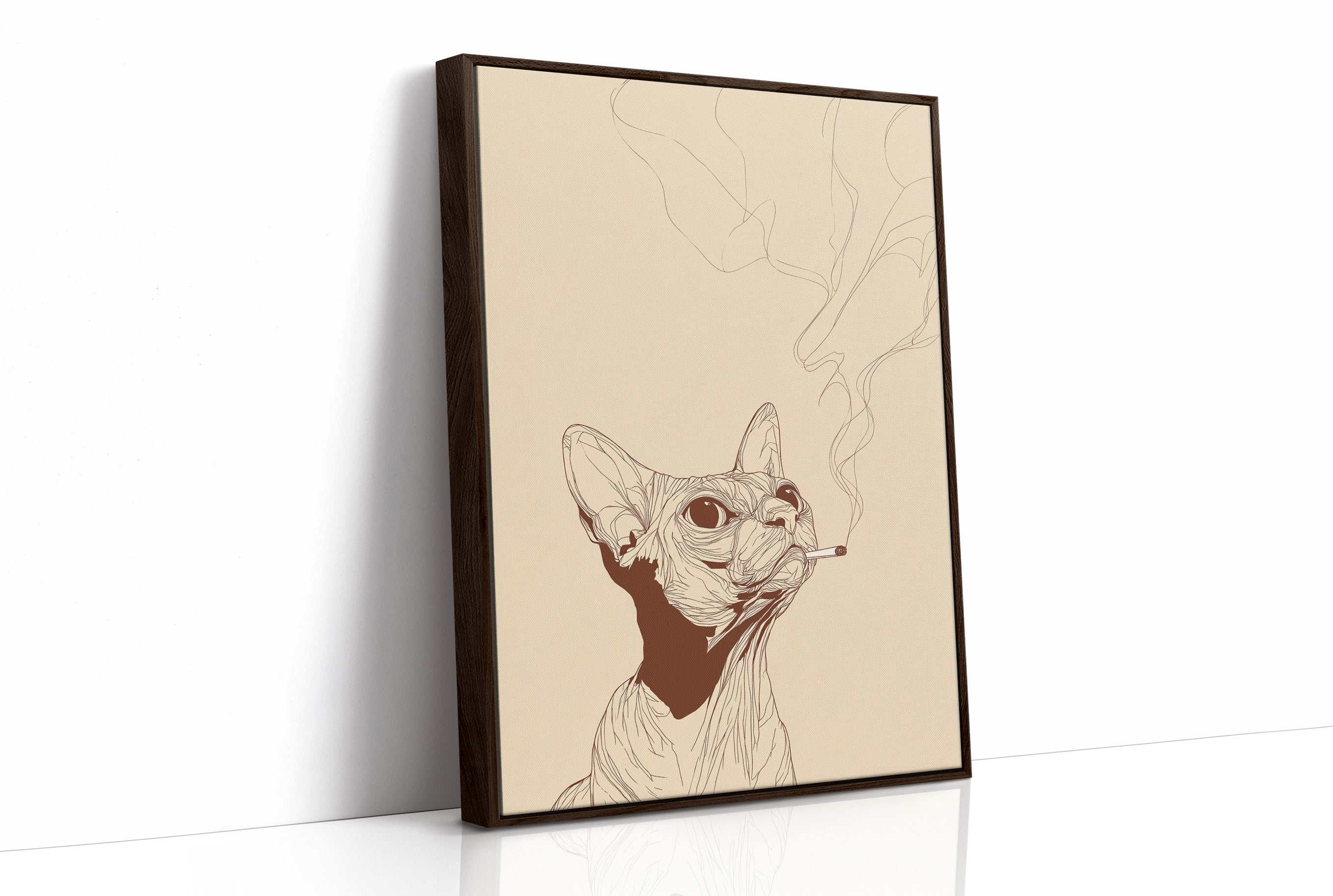 Feline Contemplation: Smoke and Whiskers