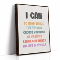 I Can Affirmations Kids Motivation Poster