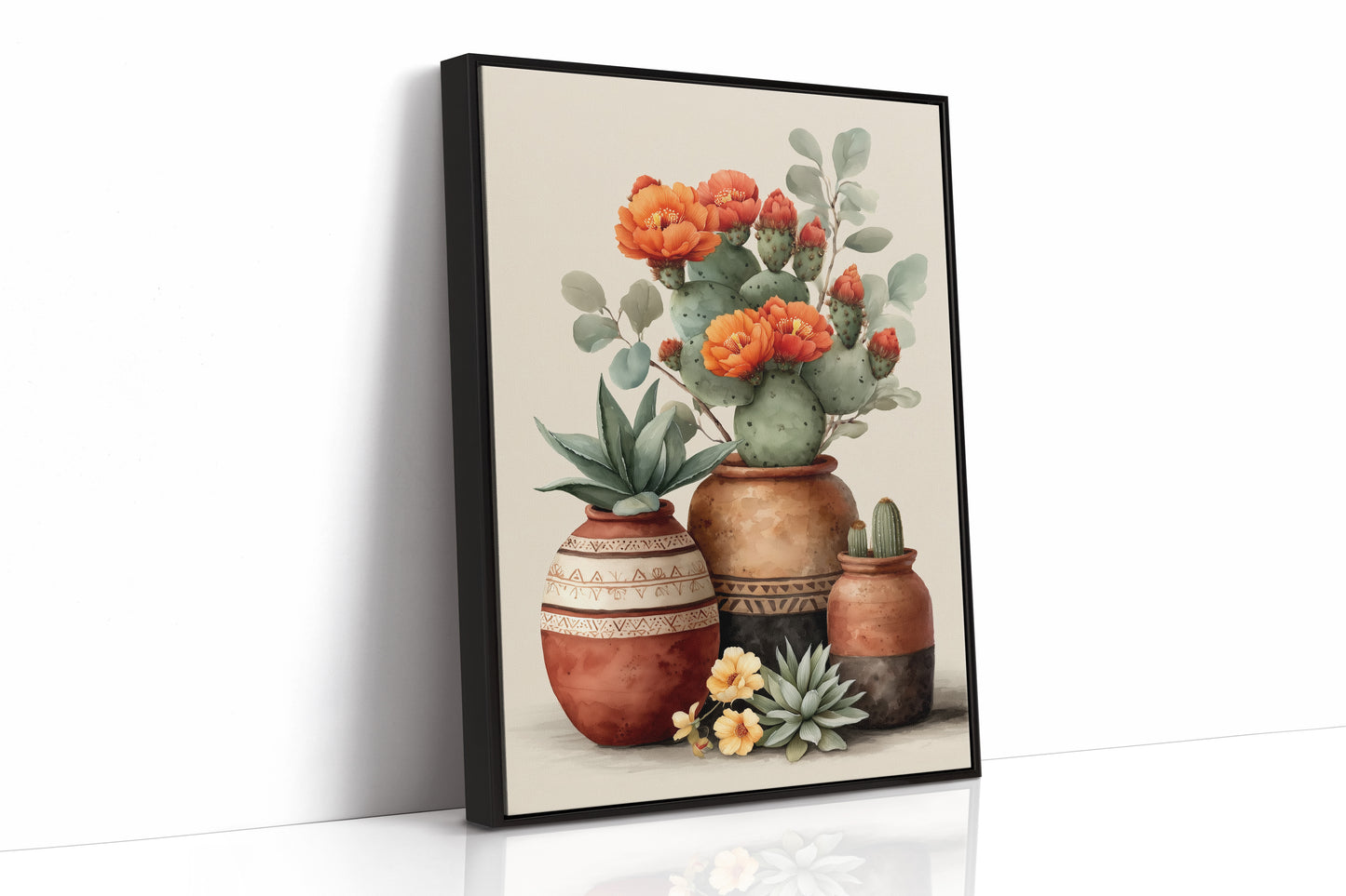 Desert Blooms In Painted Clay