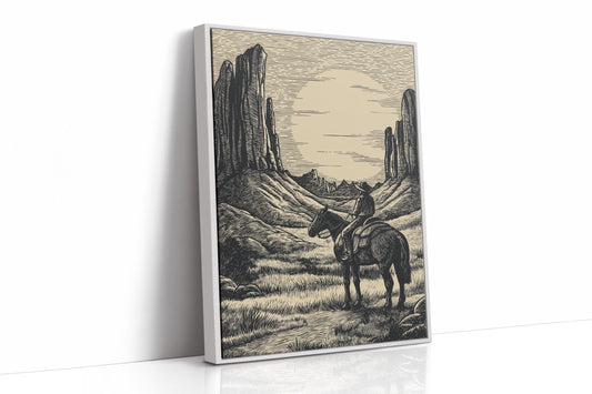 Lone Rider Faces Monument Dawn