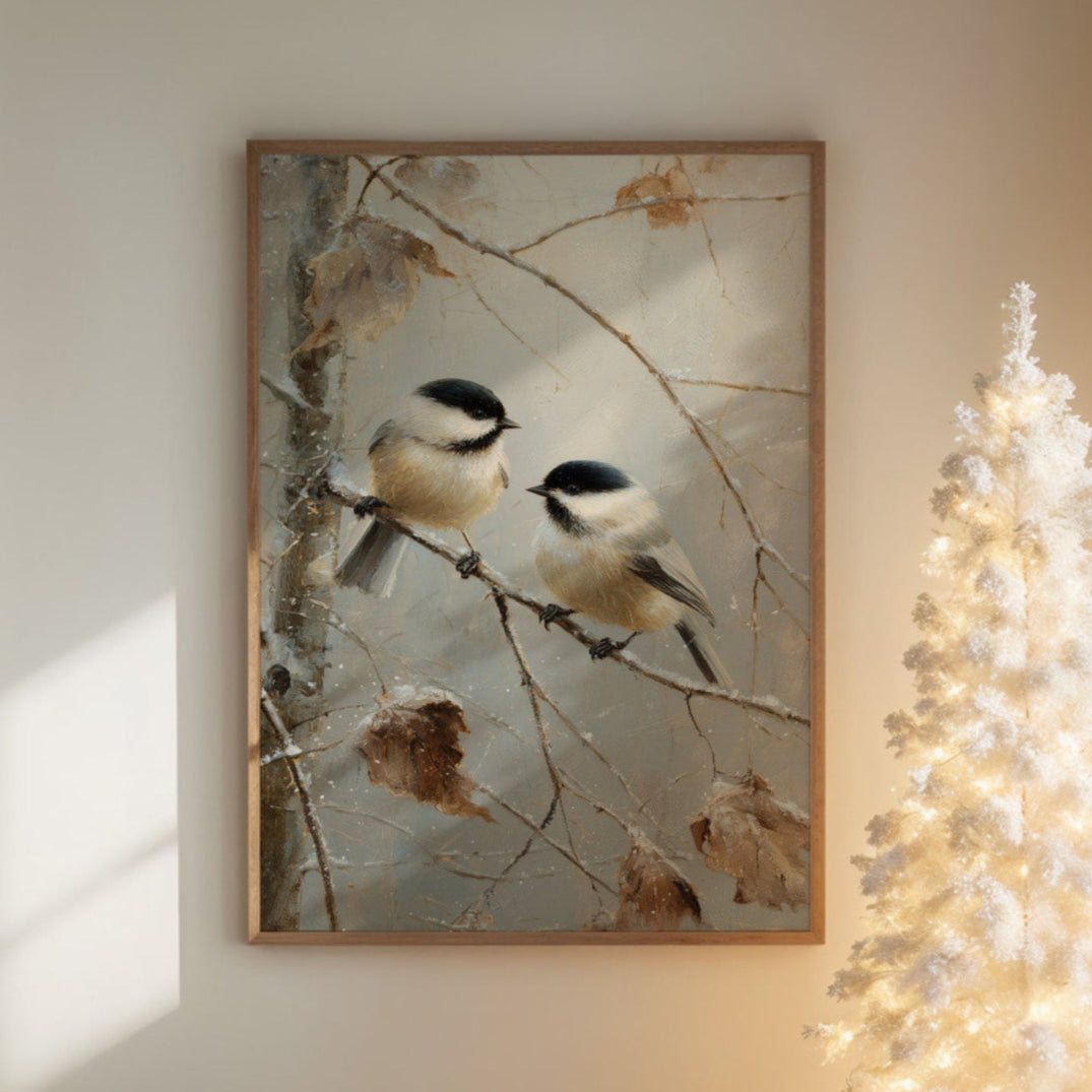 Winter Chickadees Share Morning Secrets