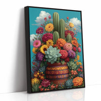 Desert Blooms Against Turquoise Skies