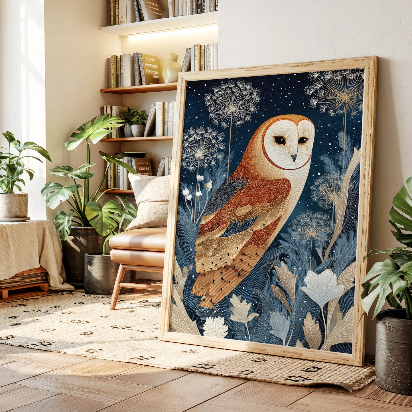 Barn Owl Amidst Ethereal Flora