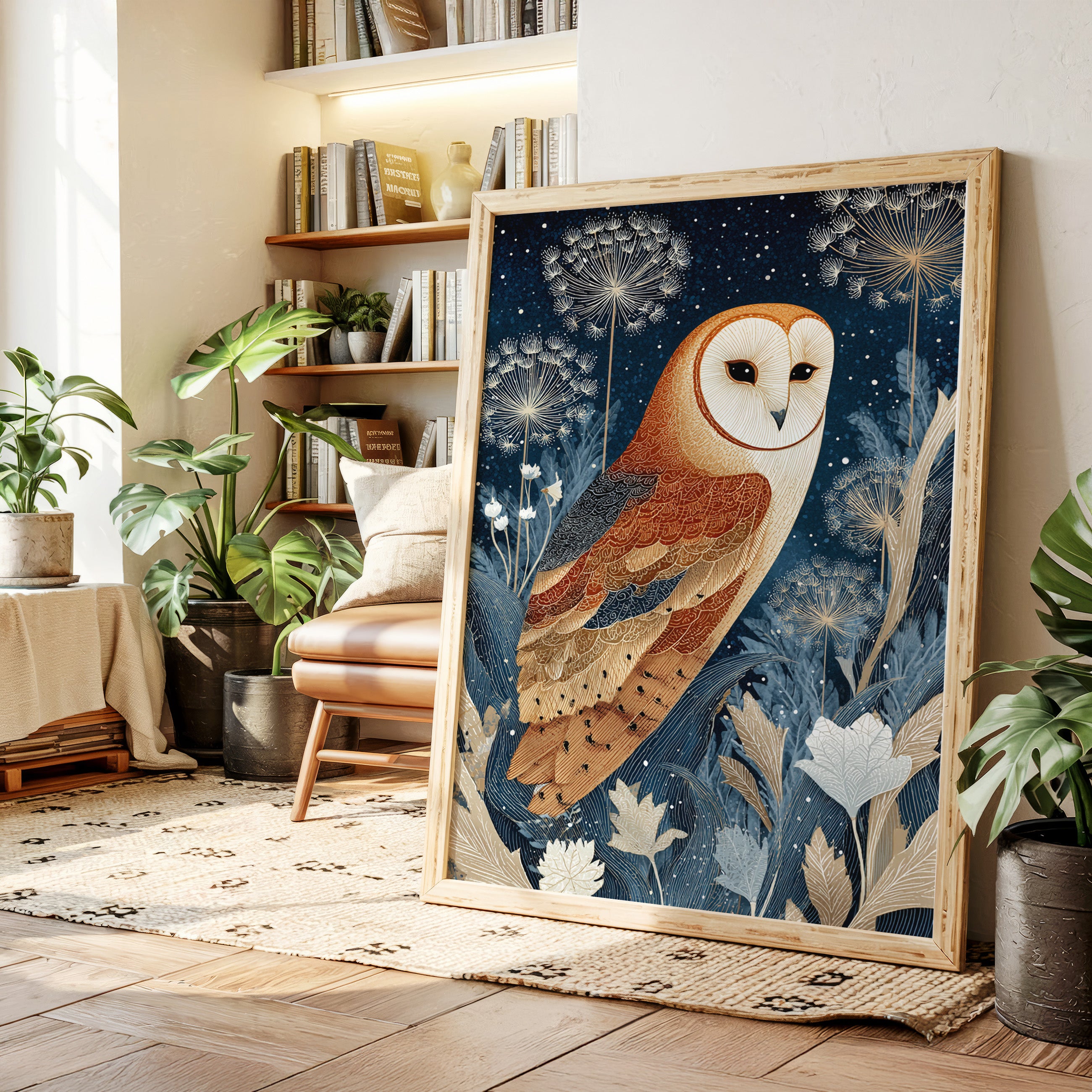 Barn Owl Amidst Ethereal Flora
