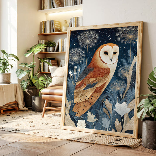 Barn Owl Amidst Ethereal Flora