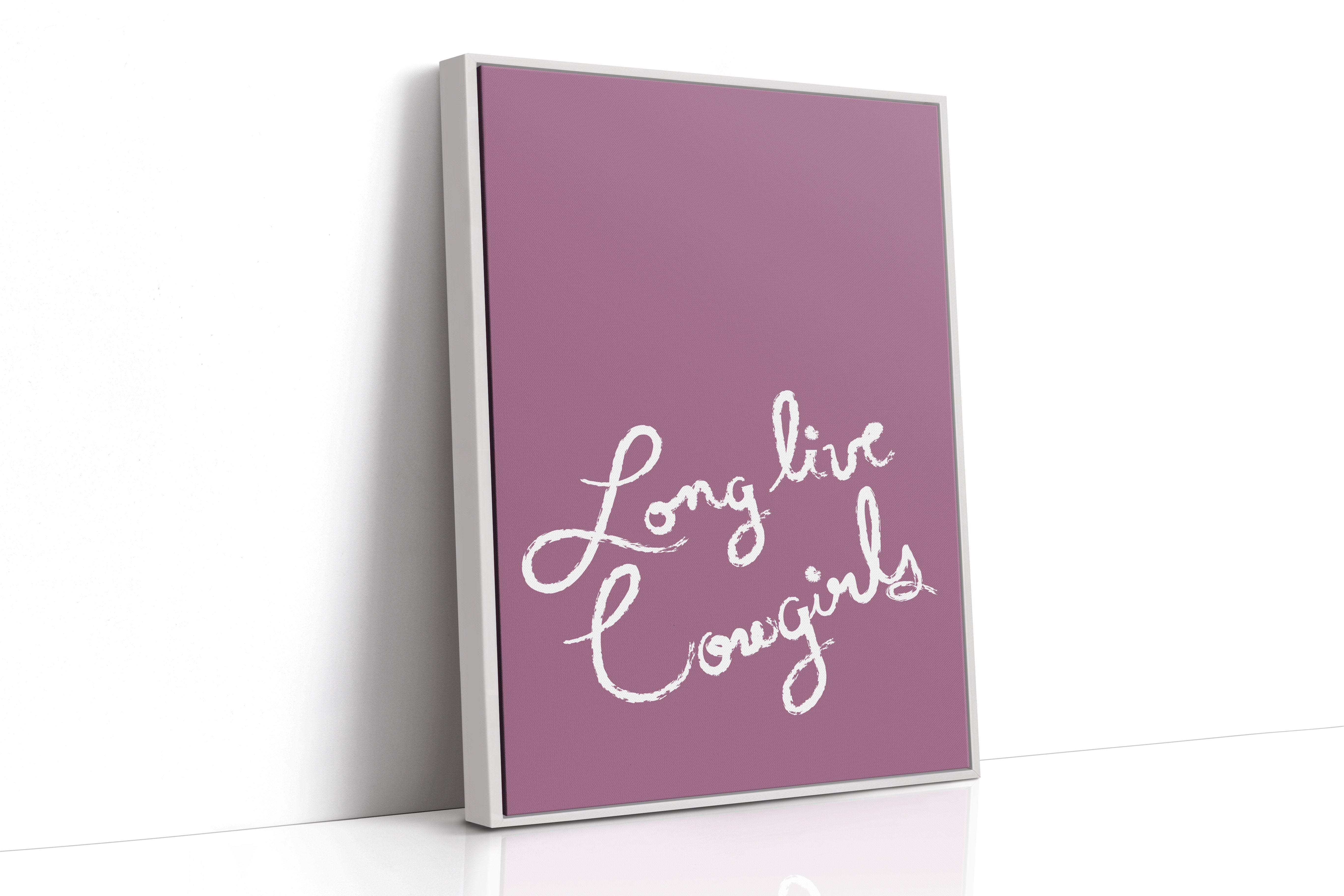Mauve Canvas With Flowing Words