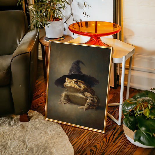 Charming Toad Witch Portrait - Whimsical Animal Art - Gallery Canvas image 8