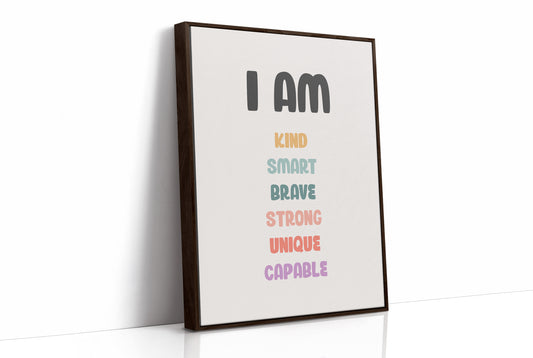 I Am Kind Smart Brave Affirmations Poster