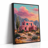 Pink Adobe Catches Desert Fire
