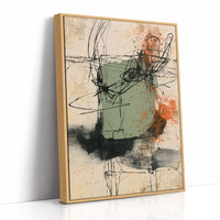 Sage Rust Gestural Scribble Art