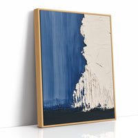 Indigo White Torn Edge Abstract