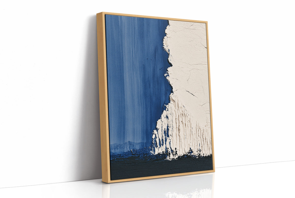 Indigo White Torn Edge Abstract
