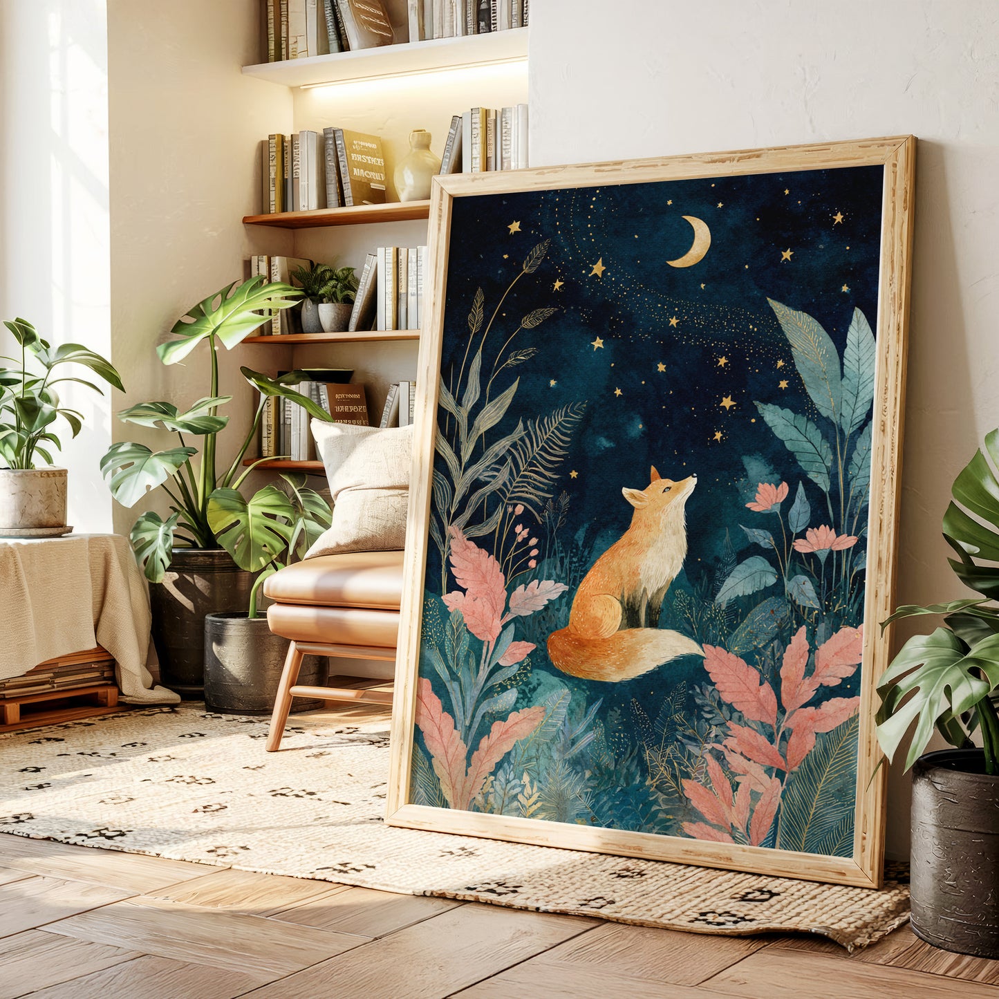 Fox Under a Starry Night