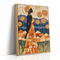 African Village Textile Collage
