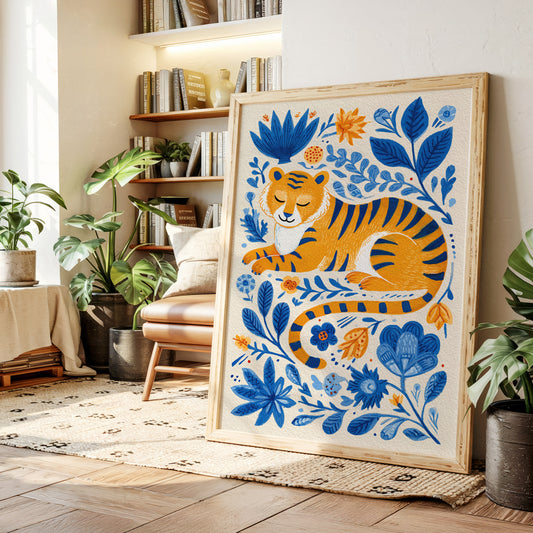 Amidst Flora, A Tiger Rests
