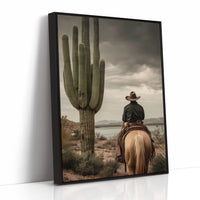Saguaro Stands Watch At Sunset