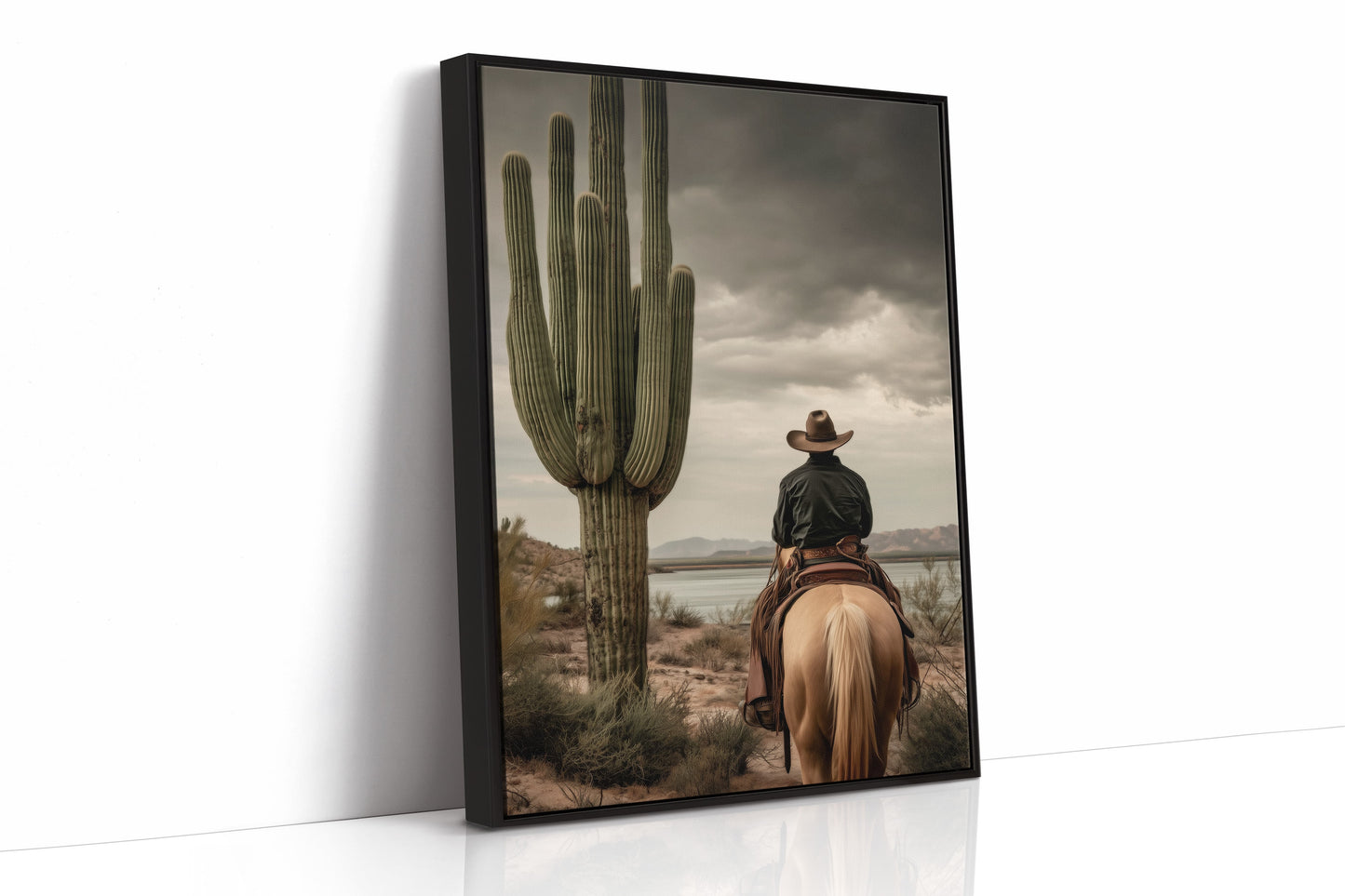 Saguaro Stands Watch At Sunset