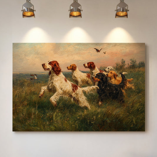 Hunting Dogs Chase Morning Flight