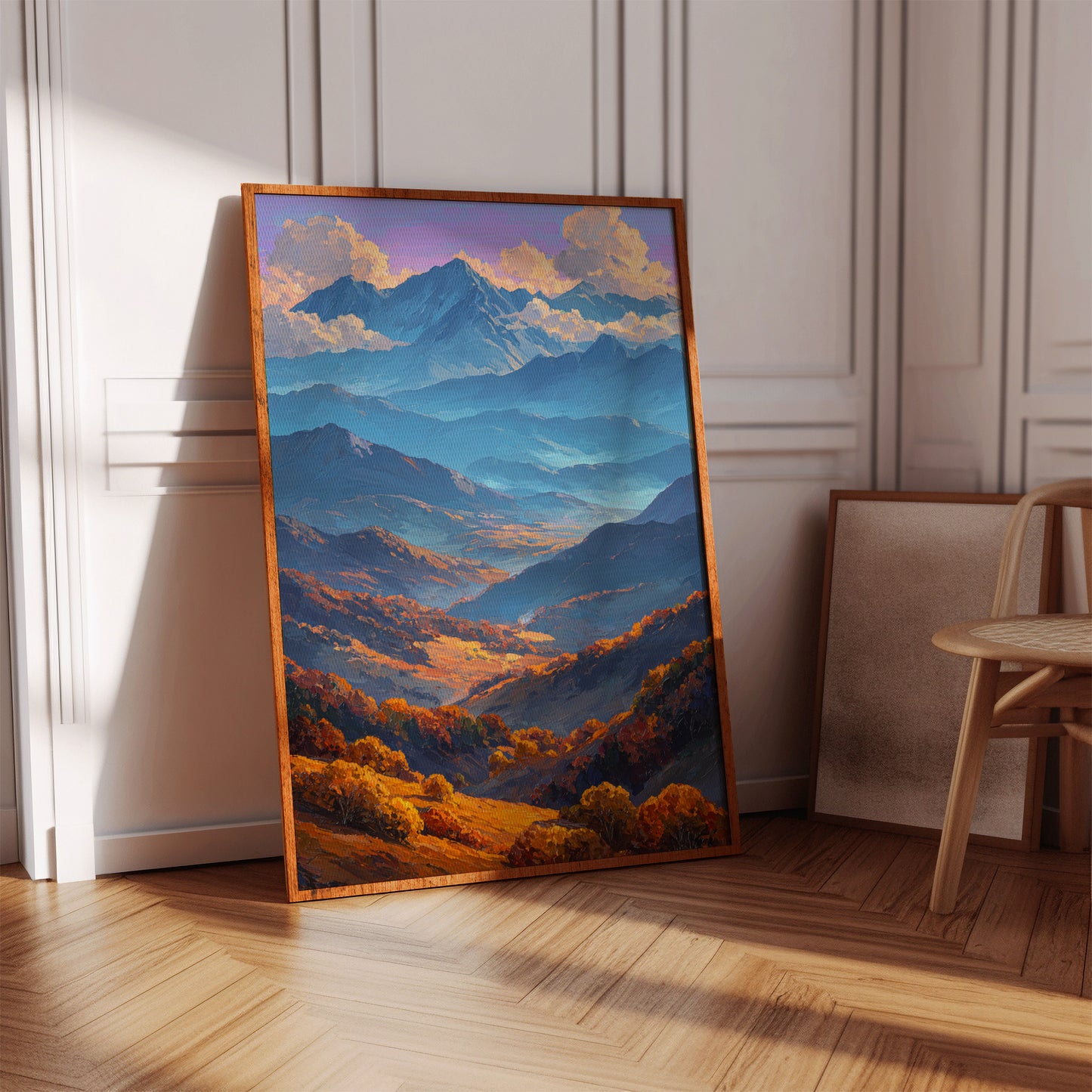 Autumn Light Cascades Through Mountains