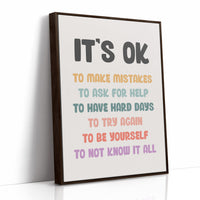 Its OK To Make Mistakes Affirmation Poster