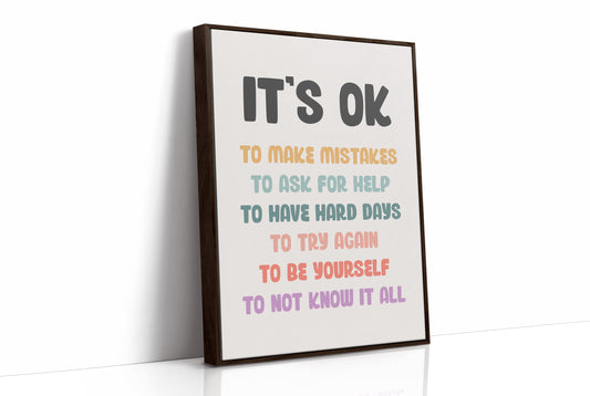 Its OK To Make Mistakes Affirmation Poster