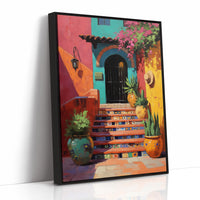 Bougainvillea Graces Mexican Tile Steps