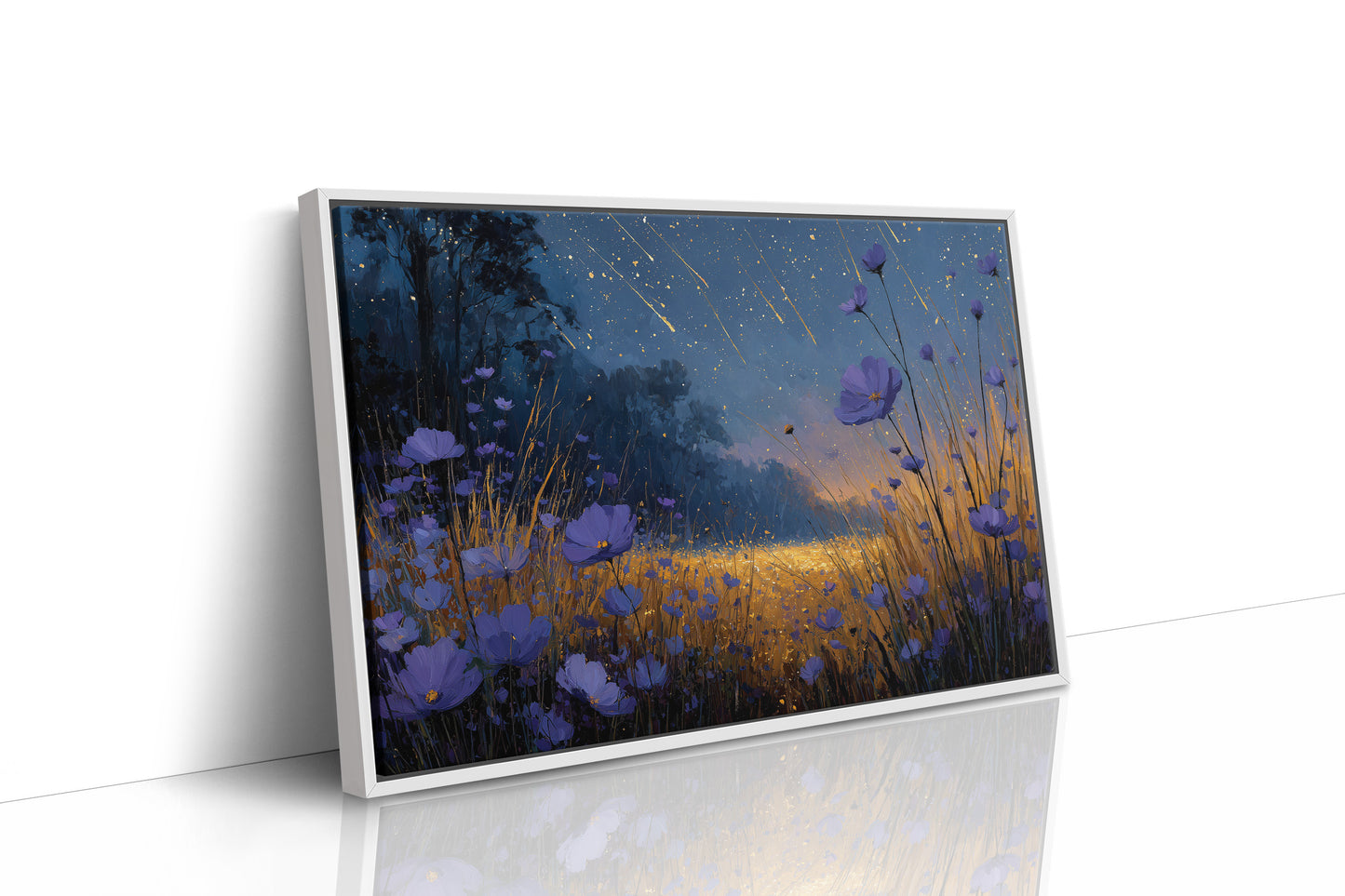 Meteor Shower Over Wildflowers