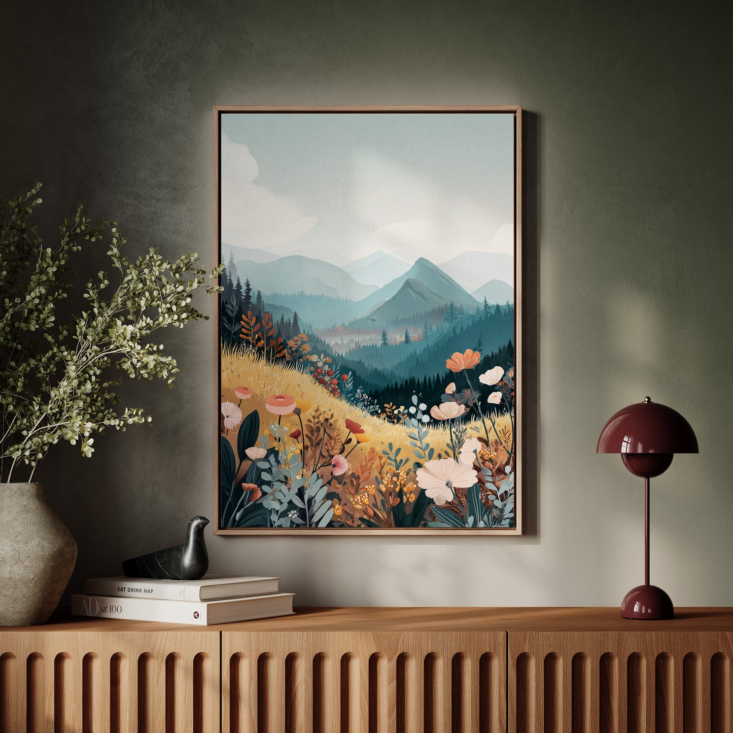 Fields of Color Beneath Mountains