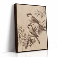 Chickadees Among Cherry Blossoms