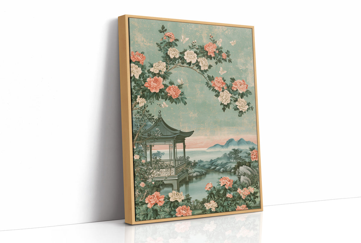 Pagoda Garden Chinoiserie Scene