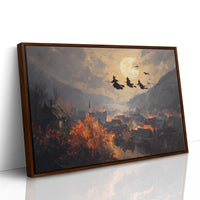 Witches Soar Over Burning Village