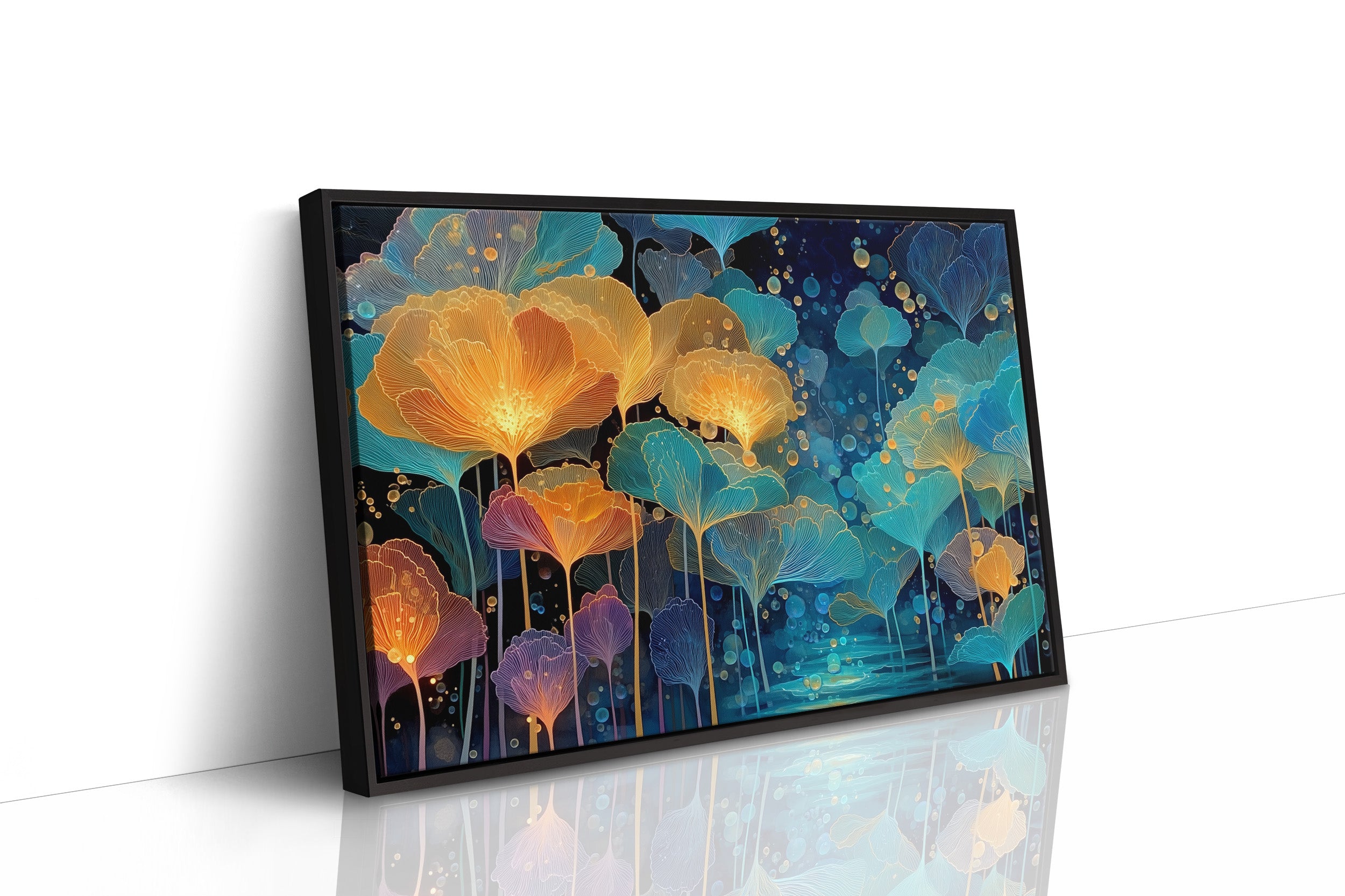 Ginkgo Leaves Dance In Moonlit Rain