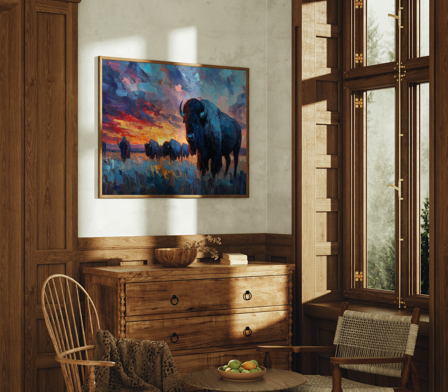 Prairie Giants Watch The Fire Sky