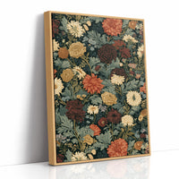 Midnight Chrysanthemum Floral Pattern