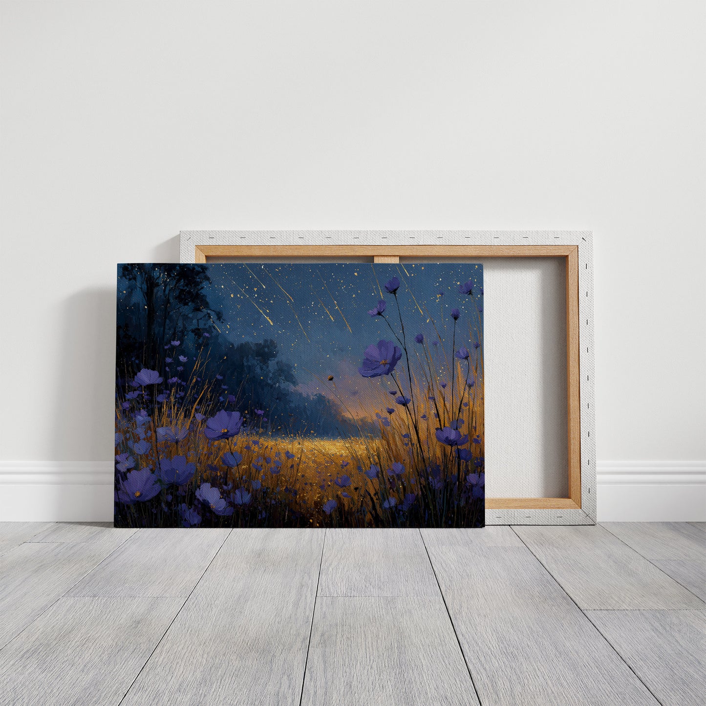 Meteor Shower Over Wildflowers