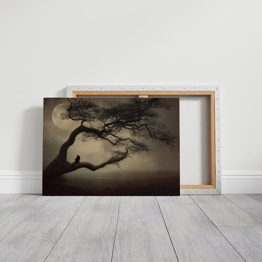 Ancient Oak Meets Moonlit Solitude