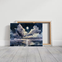 Moonlit Clouds Over Still Water