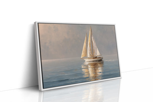 Golden Sails Through Morning Mist