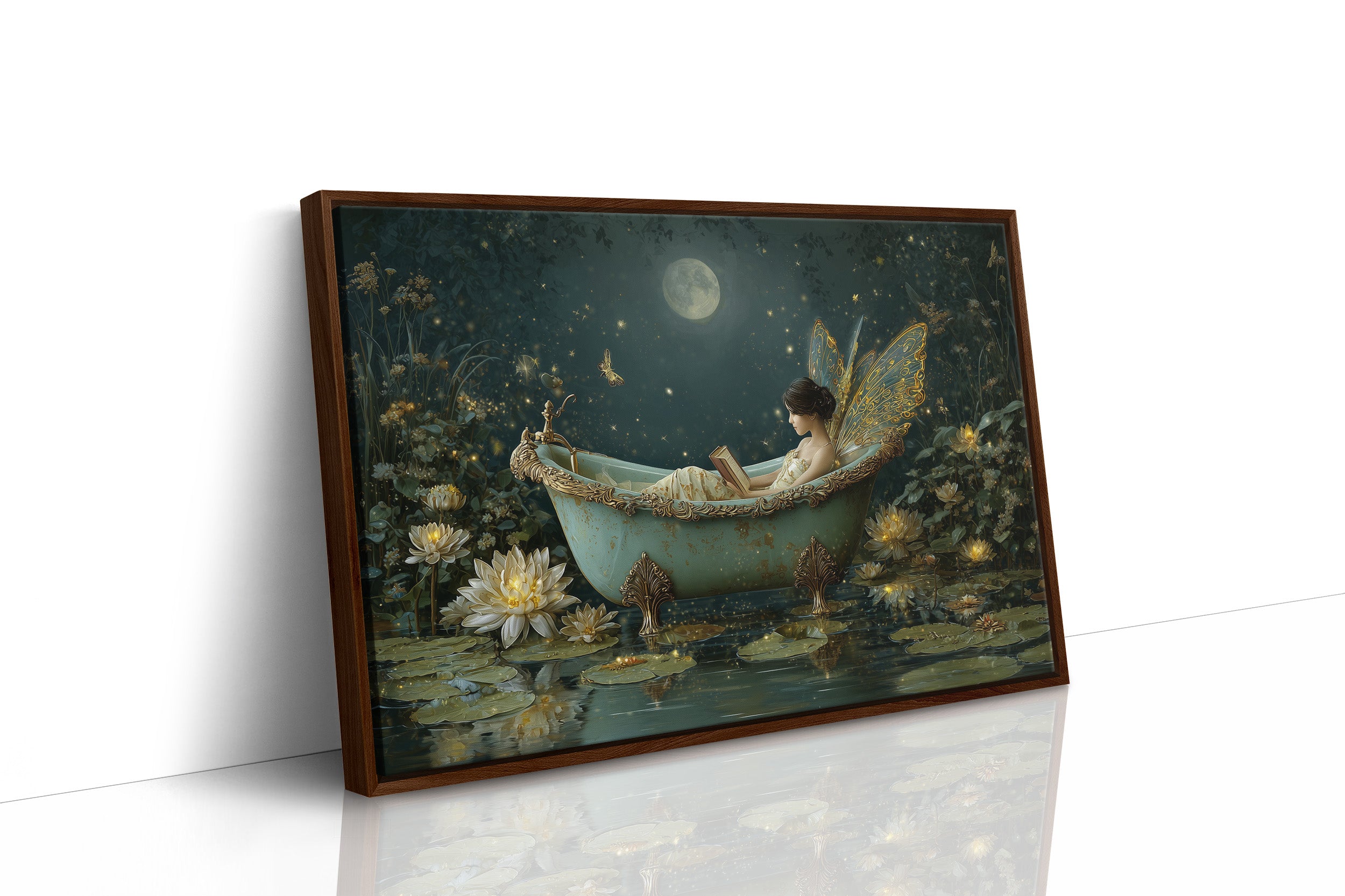 Moonlit Bathing Among Lotus Blooms