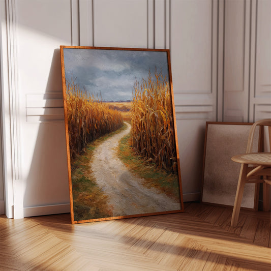 Autumn Path Through Golden Fields