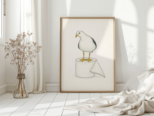 Seagull on a Toilet Roll