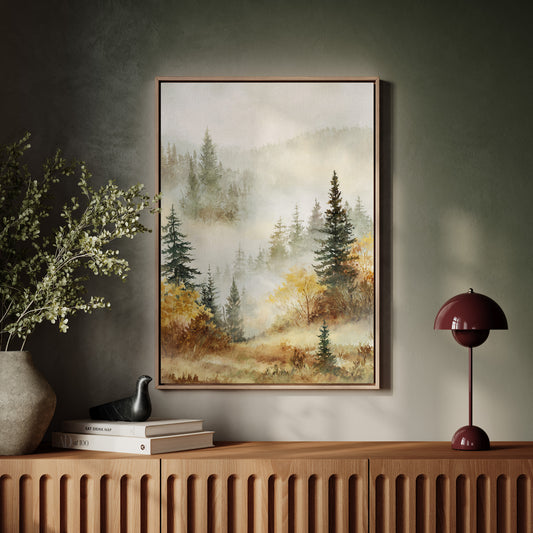 Mist Over Golden Pines