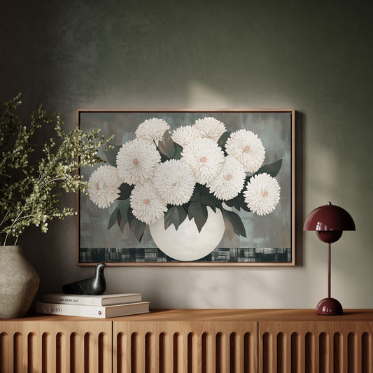 White Chrysanthemums Find Quiet Grace