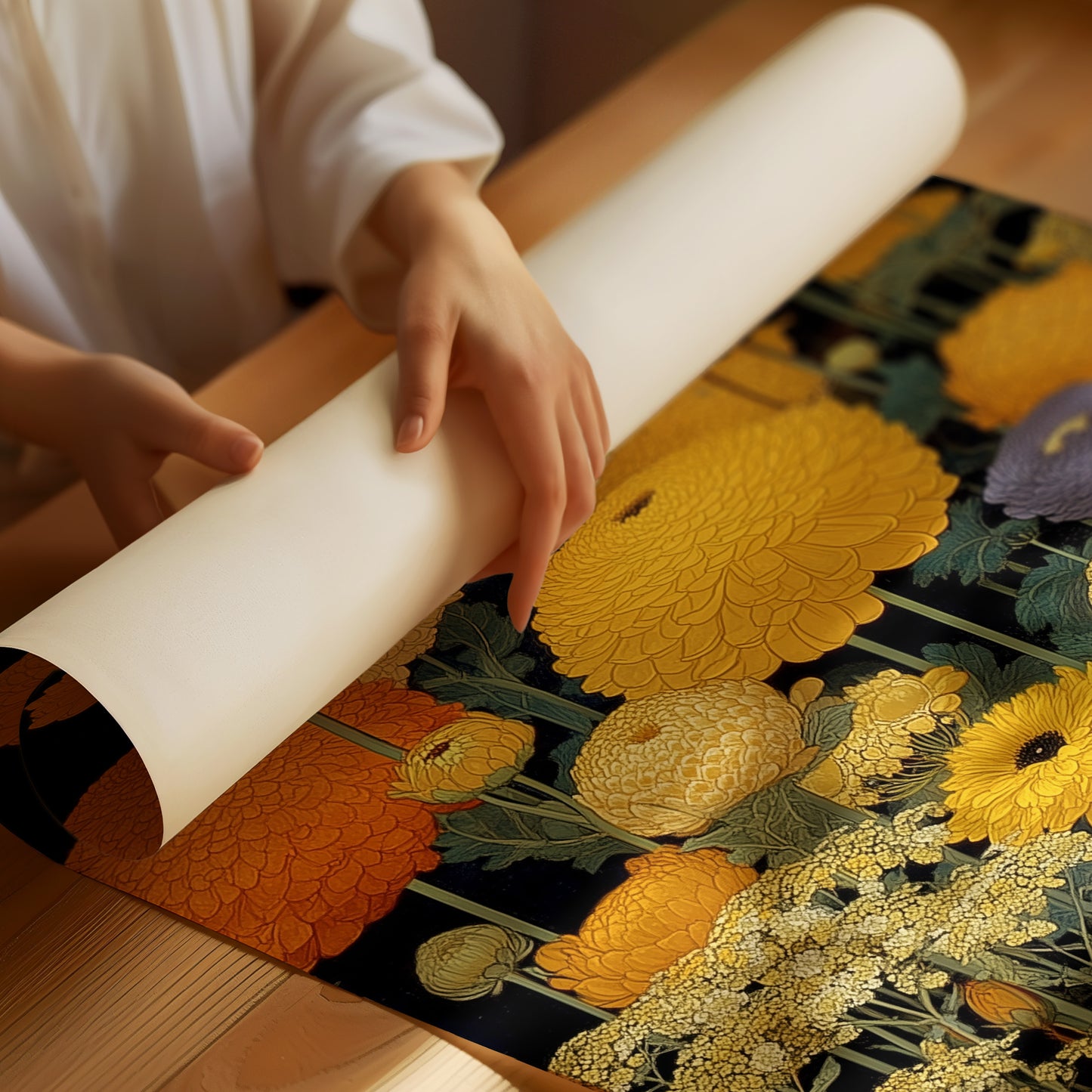 Golden Blooms Dance Through Midnight Gardens