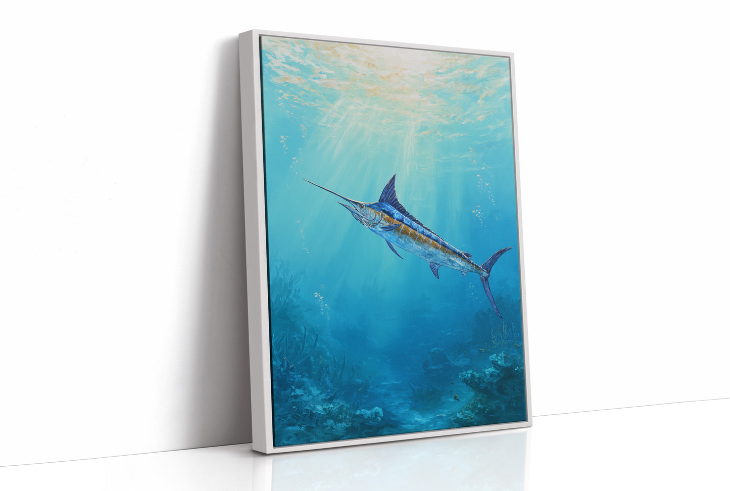 Azure Hunter Beneath Sunlit Waves