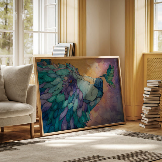 Bear And Hummingbird Share Dawn's Song