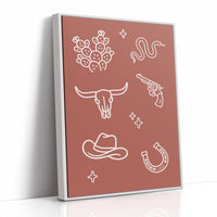 Desert Icons Under Terracotta Sky